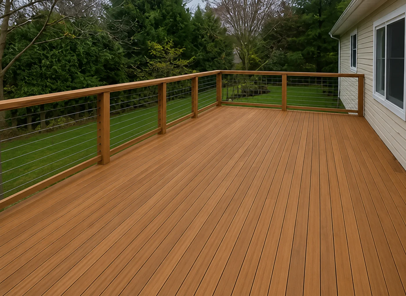 Finished deck surface after construction and repair work